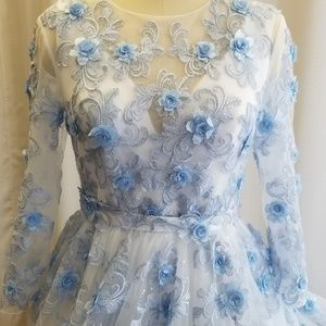 Size 14 blue lace jacket/detachable skirt